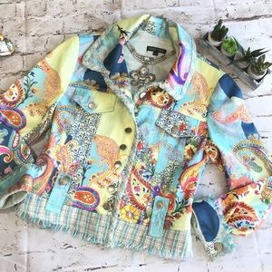 Boho Chic Multicolor Lined Jacket - Like New Sz 2